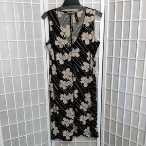 Indeed Floral Dress – Black/Cream – Sleeveless – Women Size L
